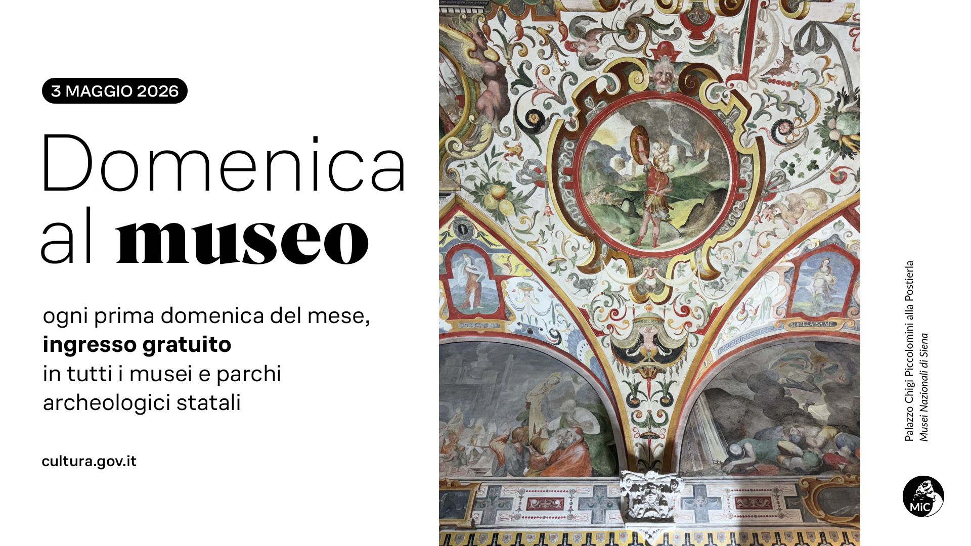 3 maggio 2026 Domenicalmuseo: Palazzo Chigi Piccolomini alla Postierla